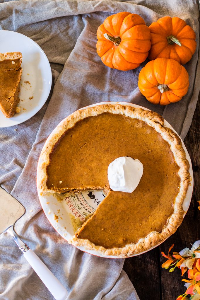 Libby's Pumpkin Pie with Maple Whipped Cream | www.oliviascuisine.com | This traditional recipe for Pumpkin Pie gets a sidekick: Maple whipped cream! Thanksgiving won't be the same without this amazing dessert. @verybestbaking