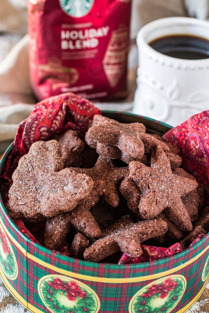 Swiss Chocolate Spice Cookies (Basler Brunsli) | www.oliviascuisine.com | These chocolate spice cookies make the best edible Christmas gift! Perfect with a cup of @Starbucks Holiday Blend! :) #MakeItMerrier #holidays #ad