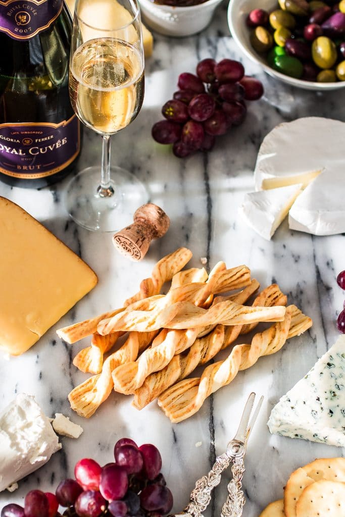 How to Assemble a Beautiful Cheese Board | www.oliviascuisine.com | An elegant cheese board that pairs perfectly with a bottle of Gloria Ferrer wine. #sp #BeGlorious