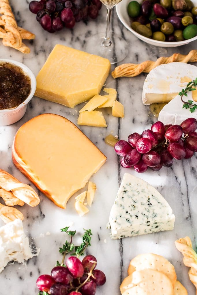 How to Assemble a Beautiful Cheese Board | www.oliviascuisine.com | An elegant cheese board that pairs perfectly with a bottle of Gloria Ferrer wine. #sp #BeGlorious