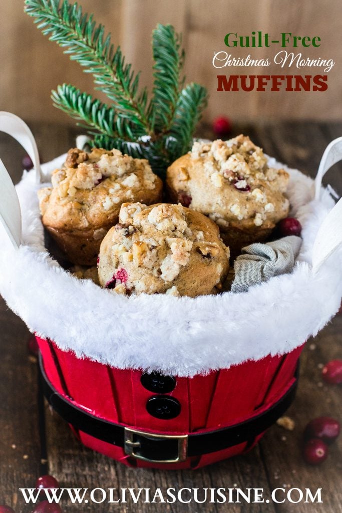 Guilt-Free Christmas Morning Muffins | www.oliviascuisine.com | These muffins are everything you would hope for on a Christmas morning. Moist, fragrant, tasty and loaded with walnuts and fresh cranberries. Also, they are sweetened with Zing™ Baking Blend, so they have reduced calories! #ZingBakingHoliday #sponsored