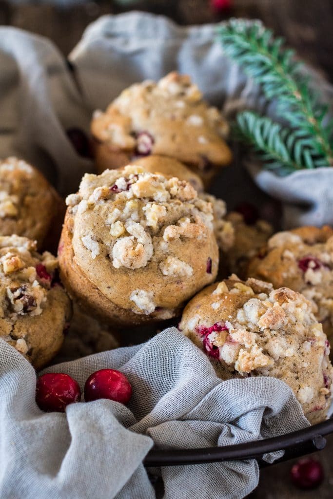 Guilt-Free Christmas Morning Muffins | www.oliviascuisine.com | These muffins are everything you would hope for on a Christmas morning. Moist, fragrant, tasty and loaded with walnuts and fresh cranberries. Also, they are sweetened with Zing™ Baking Blend, so they are low in calories! #ZingBakingHoliday #sponsored