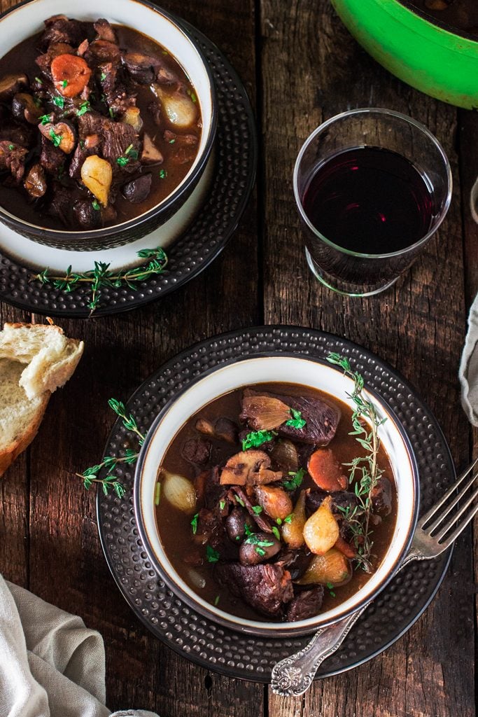 Boeuf Bourguignon | www.oliviascuisine.com | A french classic, this Boeuf Bourguignon - or Beef Burgundy - is one of my favorite beef stews. Made with red wine, mushrooms and pearl onions.