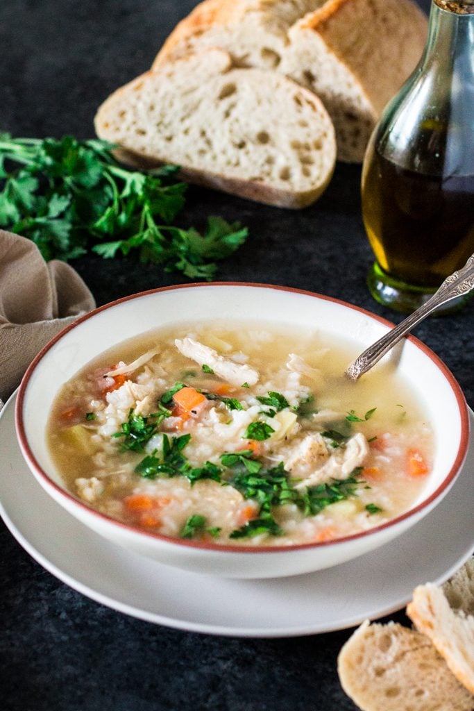 Brazilian Chicken and Rice Soup | www.oliviascuisine.com | Perfect for the cold weather of for when you are feeling sad and needing a bowl of grandma's love! :)