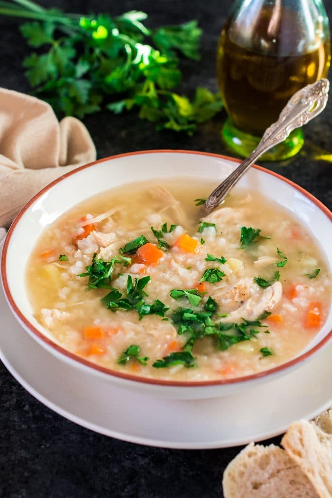 Brazilian Chicken and Rice Soup | www.oliviascuisine.com | Perfect for the cold weather of for when you are feeling sad and needing a bowl of grandma's love! :)