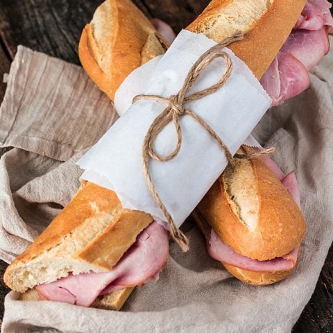 French Ham Sandwich (Jambon-Beurre) | www.oliviascuisine.com | The most iconic French sandwich is the easiest sandwich you will ever make. Only 3 ingredients (4 if you add cheese) but a lot of flavor! #OscarMayerNatural #sponsored