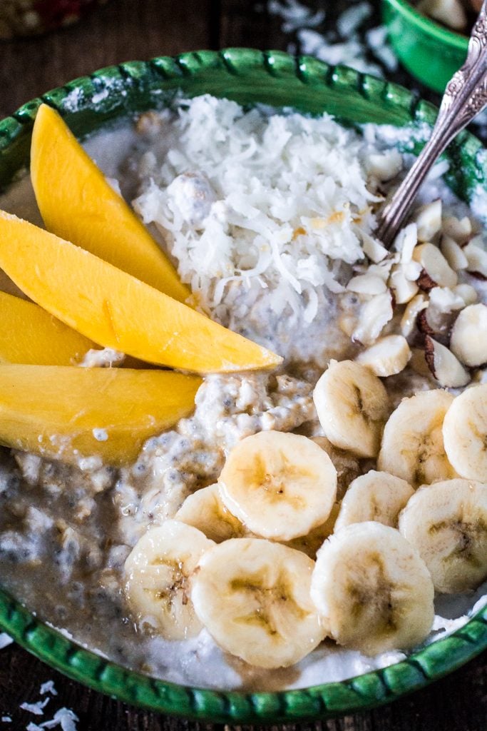 Brazilian-Inspired Overnight Oats | www.oliviascuisine.com | Are you one of those people that is always hitting the snooze button? And then, by the time you do get out of bed, all you have time for is a shower before you run out of the door to make it to work on time? I know the feeling. I used to be a breakfast skipper until I found out about the wonders of a bowl of overnight oats. Better yet if they are fixed with Brazilian inspired flavors, so you can close your eyes and pretend you are eating it on a beach in Rio de Janeiro. #BringYourBestBowl #Target #ad