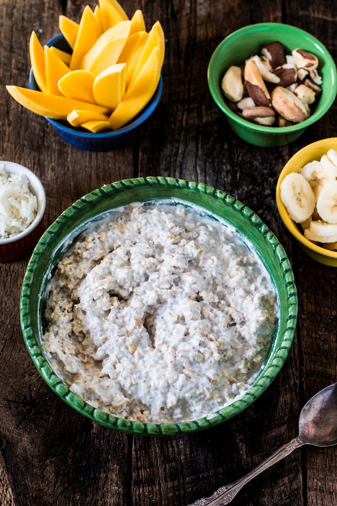 Brazilian-Inspired Overnight Oats | www.oliviascuisine.com | Are you one of those people that is always hitting the snooze button? And then, by the time you do get out of bed, all you have time for is a shower before you run out of the door to make it to work on time? I know the feeling. I used to be a breakfast skipper until I found out about the wonders of a bowl of overnight oats. Better yet if they are fixed with Brazilian inspired flavors, so you can close your eyes and pretend you are eating it on a beach in Rio de Janeiro. #BringYourBestBowl #Target #ad