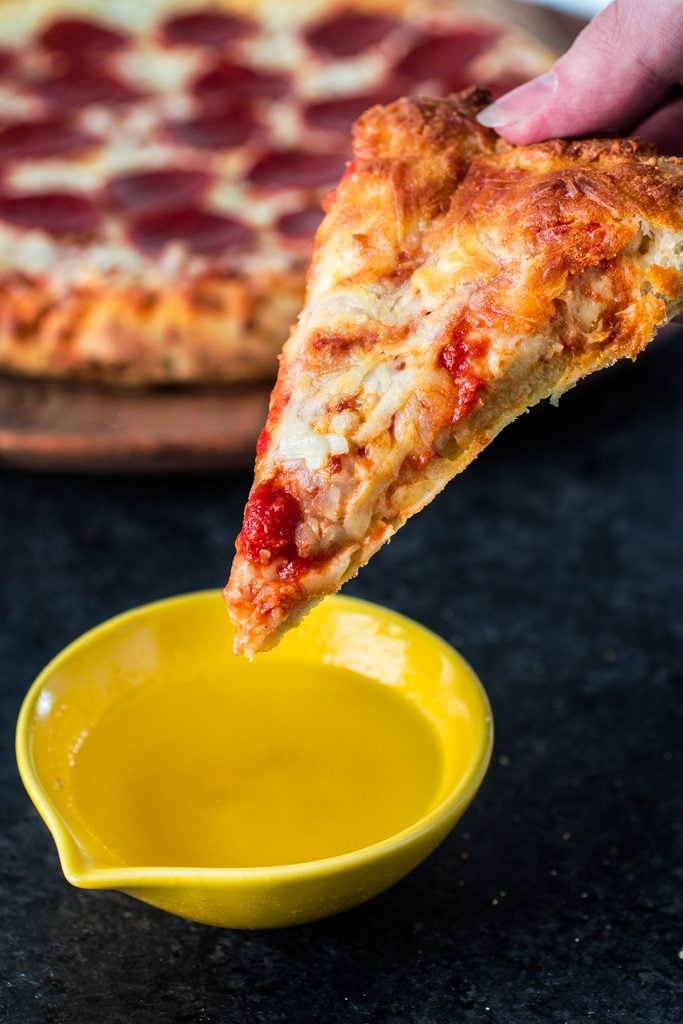 Roasted Garlic Dipping Sauce | www.oliviascuisine.com | @Digiorno pizza is already delicious on its own, but this Roasted Garlic Dipping Sauce does take it up a notch! #maketherightcall #CG #ad
