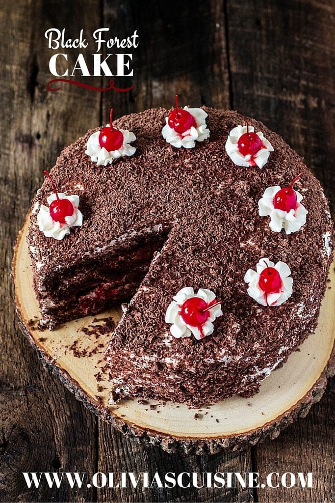 Black Forest Cake | www.oliviascuisine.com | This German classic chocolate cake made with cherries pairs beautifully with a glass of Pinot Noir. #GloriaFerrer #CleverGirls