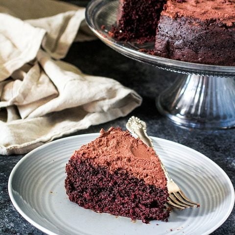 Guinness Chocolate Cake | www.oliviascuisine.com | Rich, moist and decadent , this chocolate cake is made with Guinness beer and is a perfect treat for St Patrick's Day!