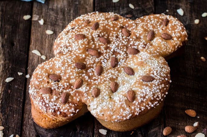 Easter Dove Bread (Colomba Pasquale) | www.oliviascuisine.com | This classic Italian sweet bread is a must at my Easter table. Traditionally filled with candied and dried fruit, this delicious sweet bread is great for brunch or dessert, accompanied by some Mascarpone cheese and honey. #sp #BRMEaster #CleverGirls