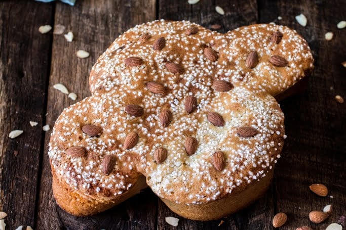 Easter Dove Bread (Colomba Pasquale) | www.oliviascuisine.com | This classic Italian sweet bread is a must at my Easter table. Traditionally filled with candied and dried fruit, this delicious sweet bread is great for brunch or dessert, accompanied by some Mascarpone cheese and honey. #sp #BRMEaster #CleverGirls