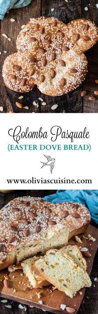 Easter Dove Bread (Colomba Pasquale) | www.oliviascuisine.com | This classic Italian sweet bread is a must at my Easter table. Traditionally filled with candied and dried fruit, this delicious sweet bread is great for brunch or dessert, accompanied by some Mascarpone cheese and honey. #sp #BRMEaster #CleverGirls