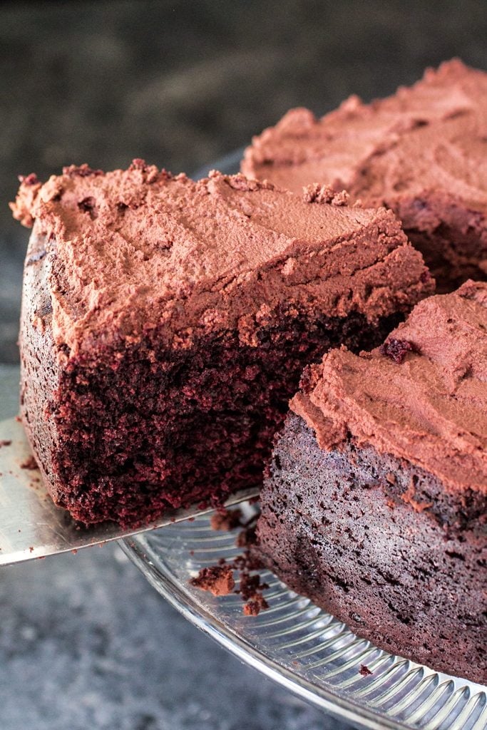 Guinness Chocolate Cake | www.oliviascuisine.com | Rich, moist and decadent , this chocolate cake is made with Guinness beer and is a perfect treat for St Patrick's Day!