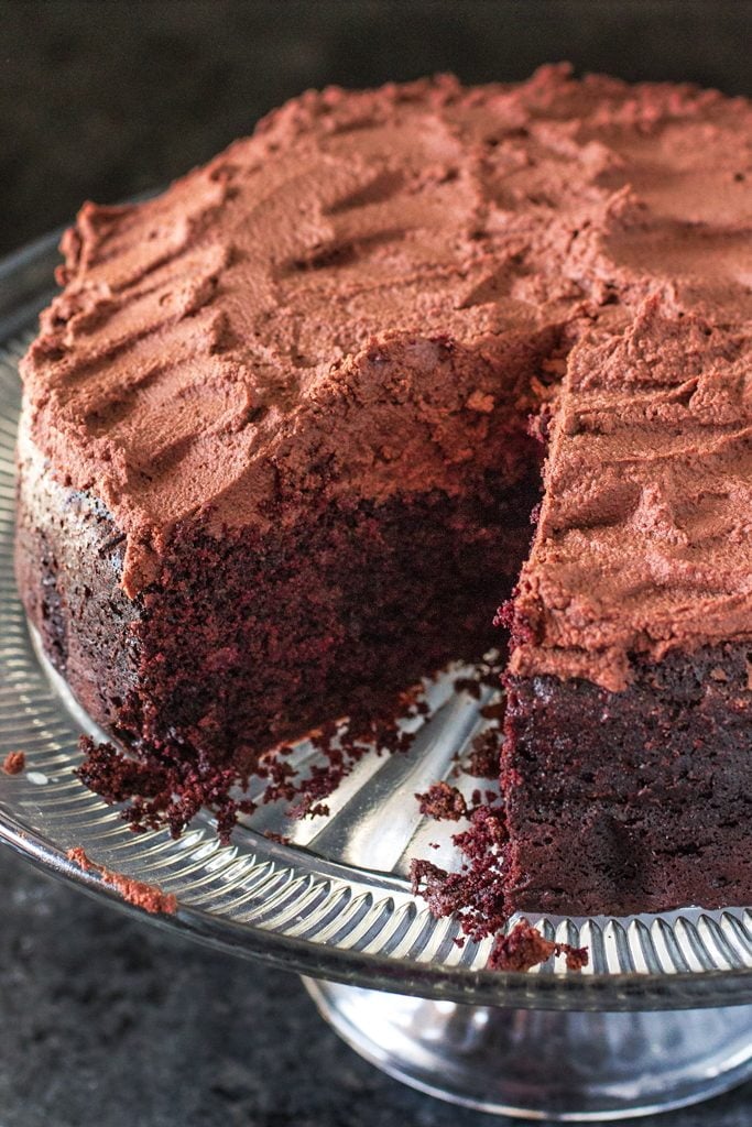 Guinness Chocolate Cake | www.oliviascuisine.com | Rich, moist and decadent , this chocolate cake is made with Guinness beer and is a perfect treat for St Patrick's Day!