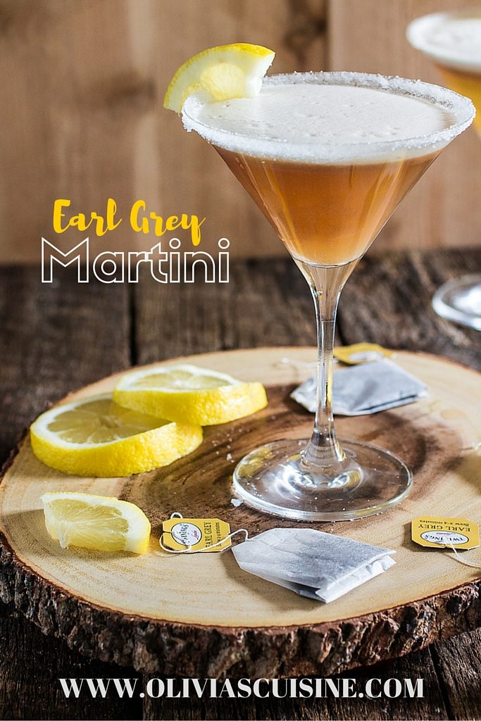 Earl Grey Martini | www.oliviascuisine.com | A delicious and refreshing tea cocktail made with gin, early grey tea, lemon juice and simple syrup! 