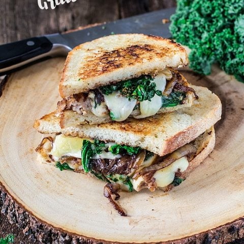 Kale and Sausage Grilled Cheese Sandwich | www.oliviascuisine.com | A kale and sausage twist on a classic grilled cheese.