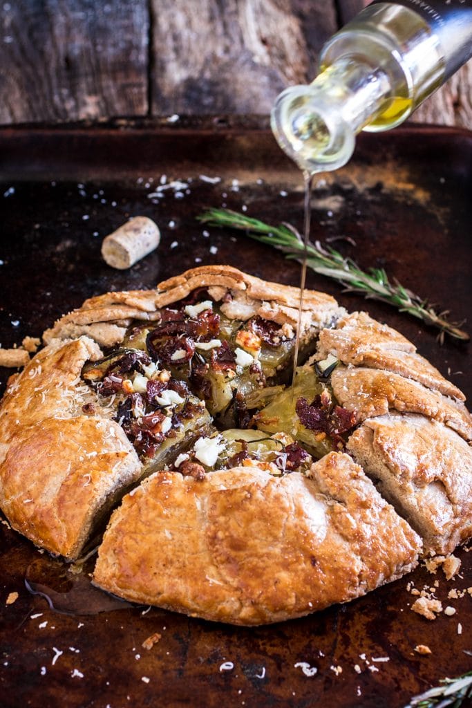 Potato Galette with Caramelized Onions, Bacon, Goat Cheese and Rosemary | www.oliviascuisine.com | Serve this savory rustic tart for brunch, along a nice green salad, and you'll be sure to impress your guests!