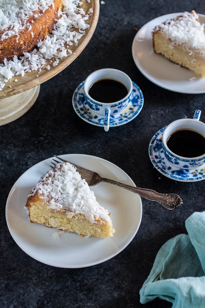 Brazilian Moist Coconut Cake | www.oliviascuisine.com | Nothing like enjoying a piece of cake and a cup of coffee with your family and/or friends after a delicious meal! #MomentoNESCAFÉ #AD
