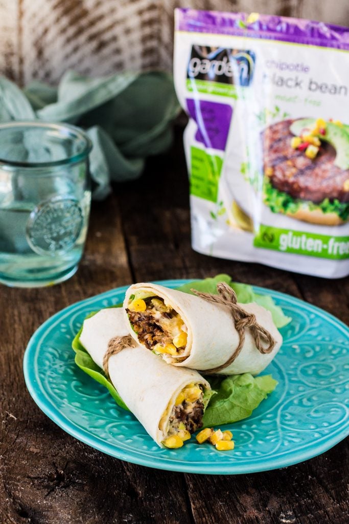 Chipotle Veggie Burger Wrap Sandwich (with Roasted Aioli and Sweet Corn Relish) | www.oliviascuisine.com | #MeatlessMonday made easy with this vegetarian sandwich wrap! Not only nutritious but also very delicious! #OMGardein #sponsored