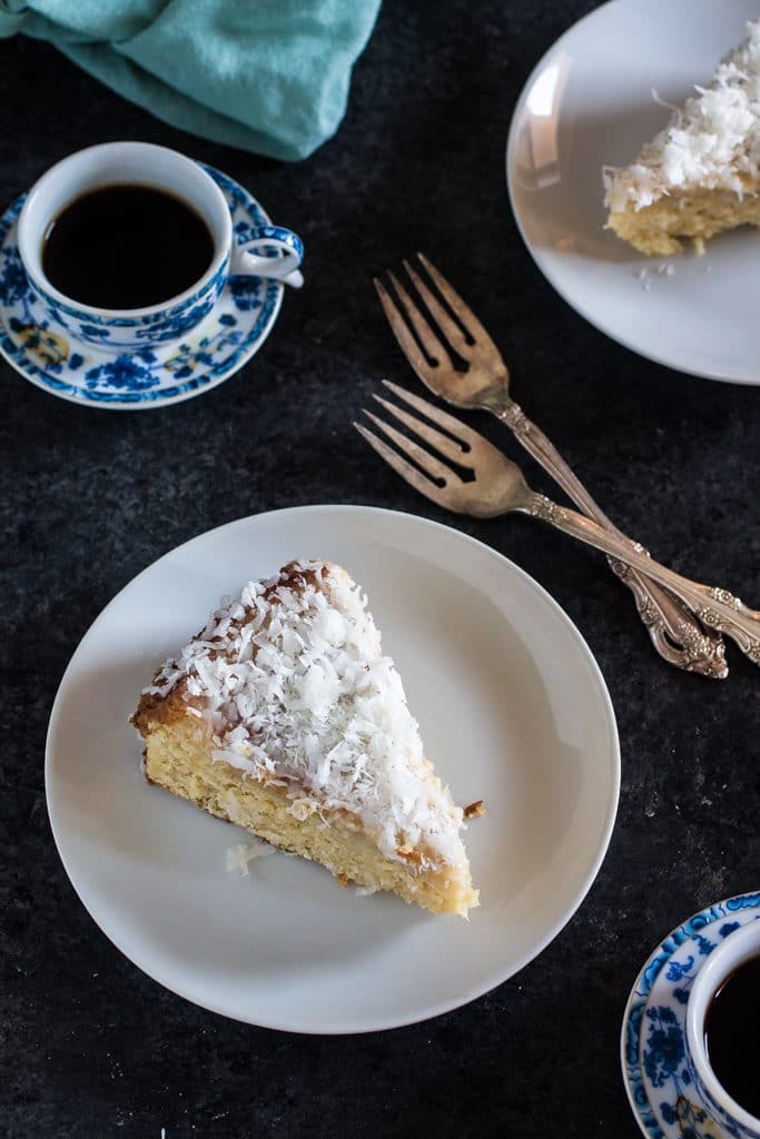 Brazilian Moist Coconut Cake | www.oliviascuisine.com | Nothing like enjoying a piece of cake and a cup of coffee with your family and/or friends after a delicious meal! #MomentoNESCAFÉ #AD