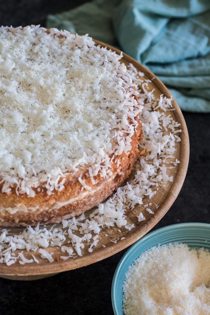 Brazilian Moist Coconut Cake | www.oliviascuisine.com | Nothing like enjoying a piece of cake and a cup of coffee with your family and/or friends after a delicious meal! #MomentoNESCAFÉ #AD