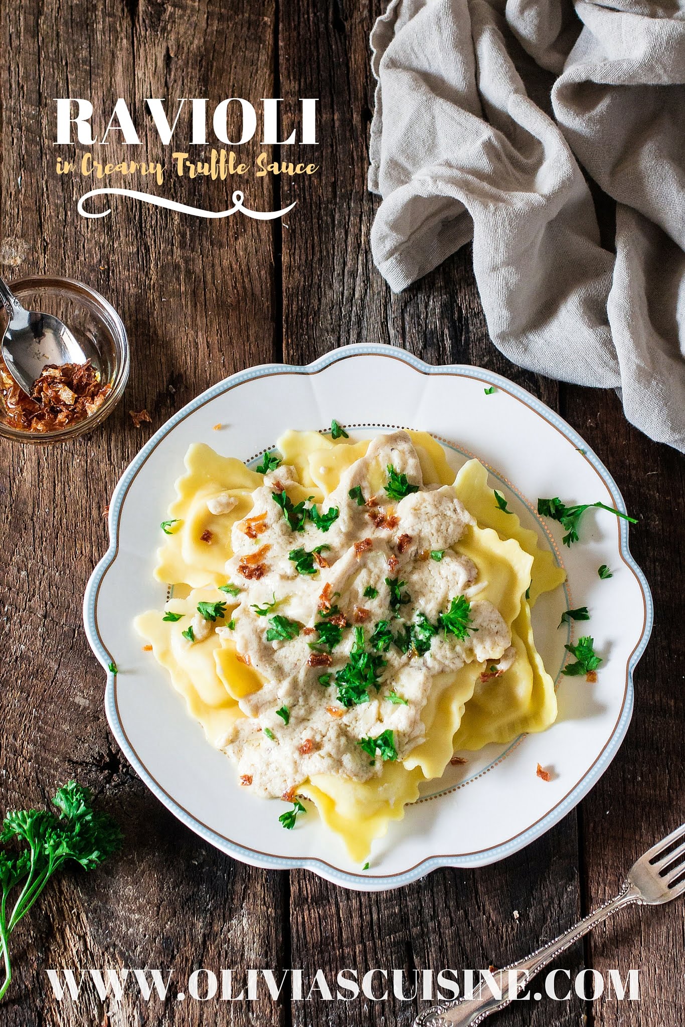 Ravioli in Creamy Truffle Sauce | www.oliviascuisine.com