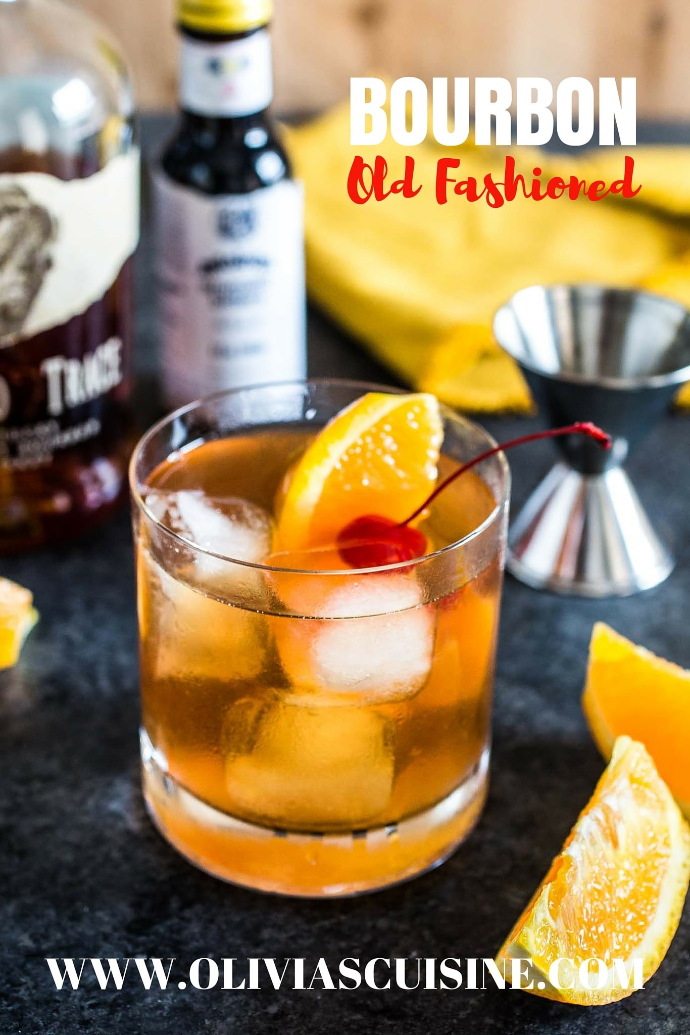 Bourbon Old Fashioned | www.oliviascuisine.com | A classic bourbon cocktail made with sugar, bitters and a good quality bourbon. Perfect for Father's Day!