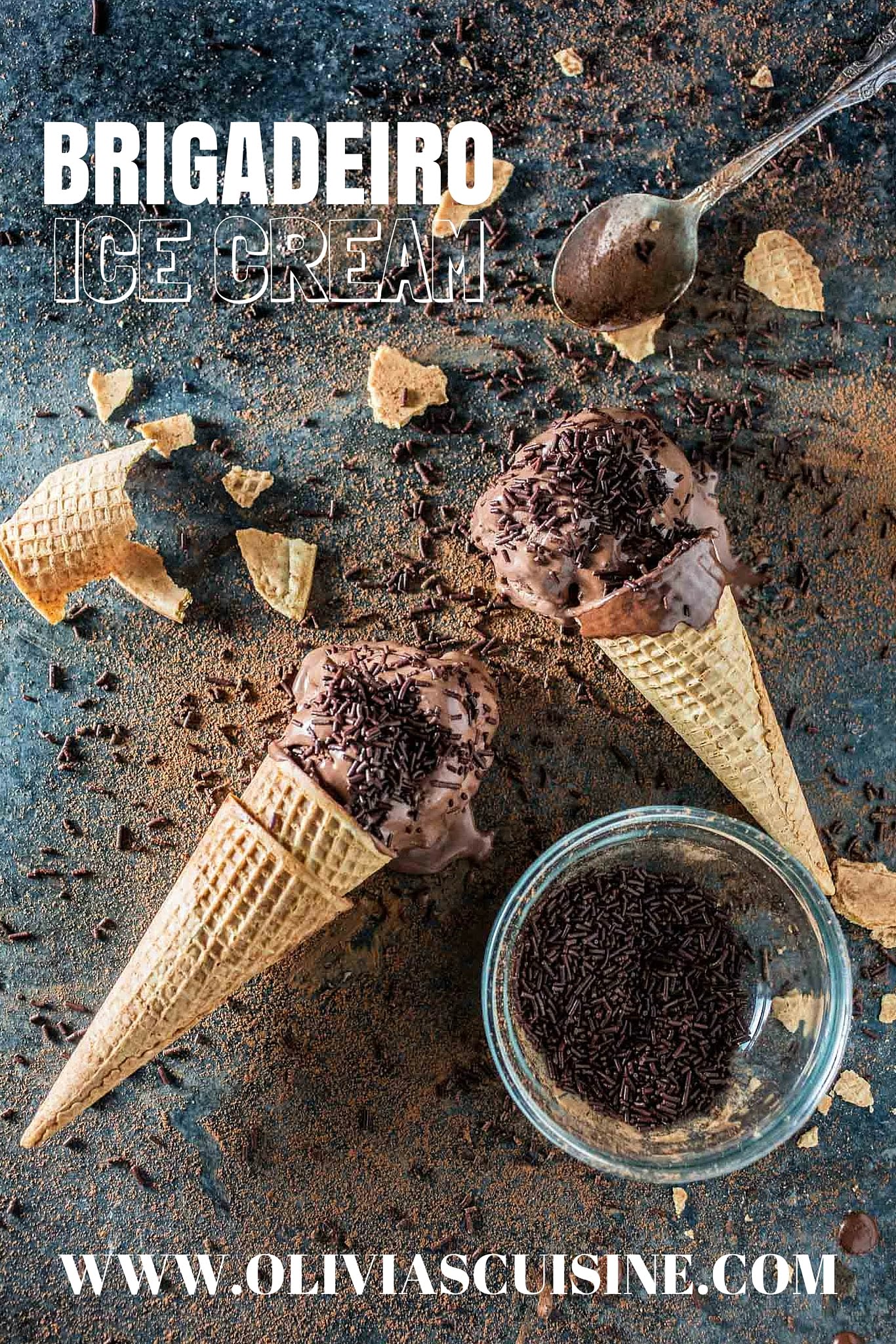 Brigadeiro Ice Cream | www.oliviascuisine.com | A fun frozen twist on a Brazilian favorite dessert: brigadeiro. 