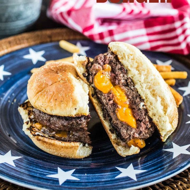 Juicy Lucy Burger | www.oliviascuisine.com | An iconic Minneapolis burger, stuffed with lots of cheese!