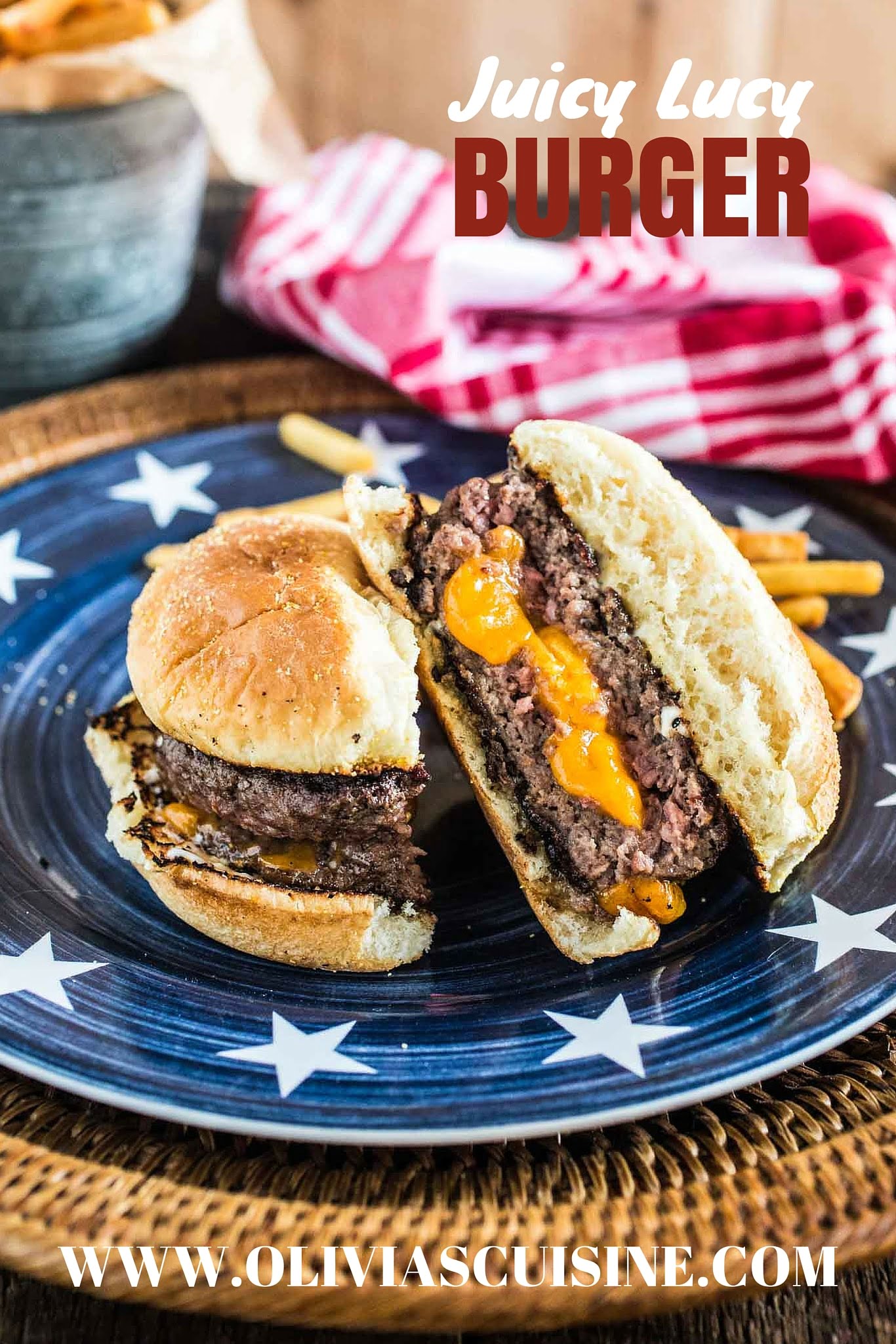 Juicy Lucy Burger | www.oliviascuisine.com | An iconic Minneapolis burger, stuffed with lots of cheese! 