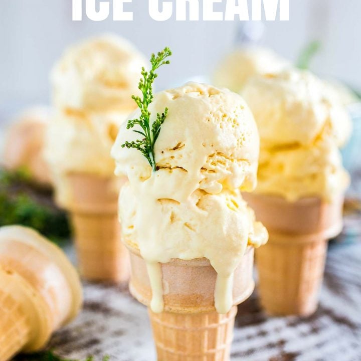 Passion Fruit Ice Cream | www.oliviascuisine.com | A no-churn ice cream recipe that is sweet, tart, creamy and oh so tropical! :) The perfect frozen treat for a hot summer day!