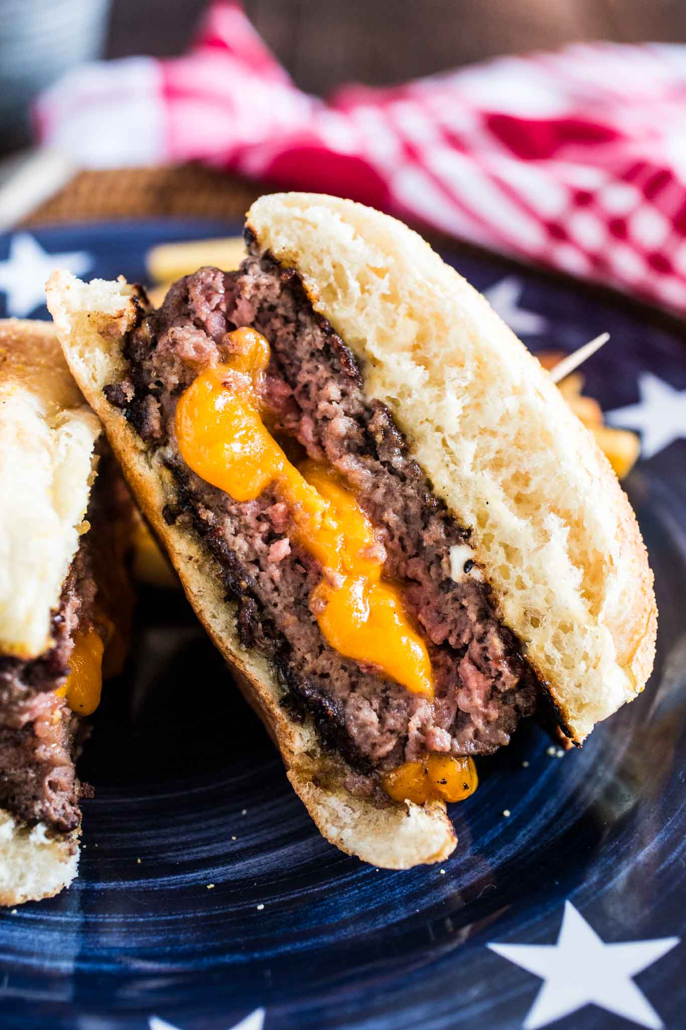 Juicy Lucy Burger | www.oliviascuisine.com | An iconic Minneapolis burger, stuffed with lots of cheese!