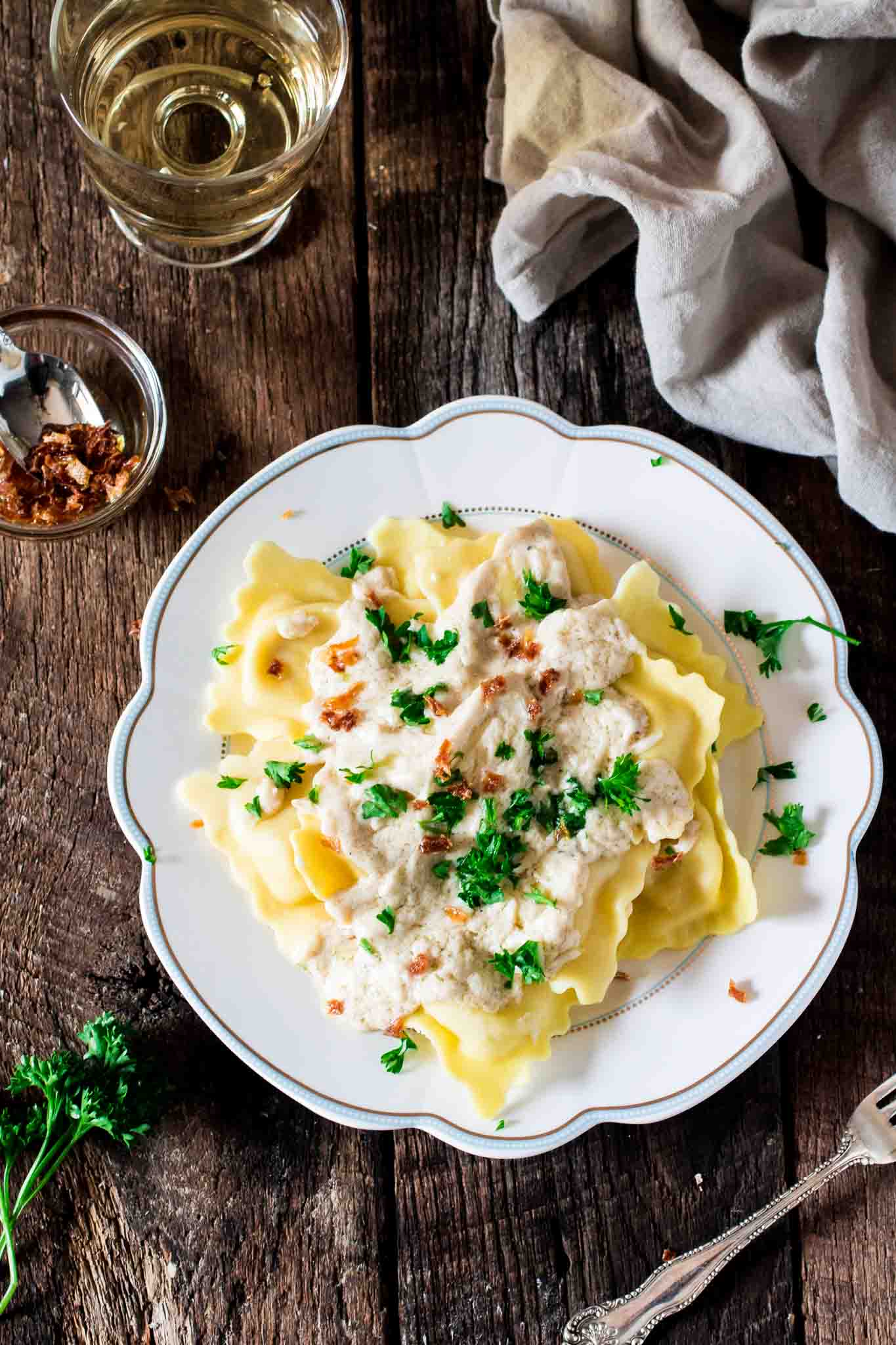 Ravioli in Creamy Truffle Sauce | www.oliviascuisine.com