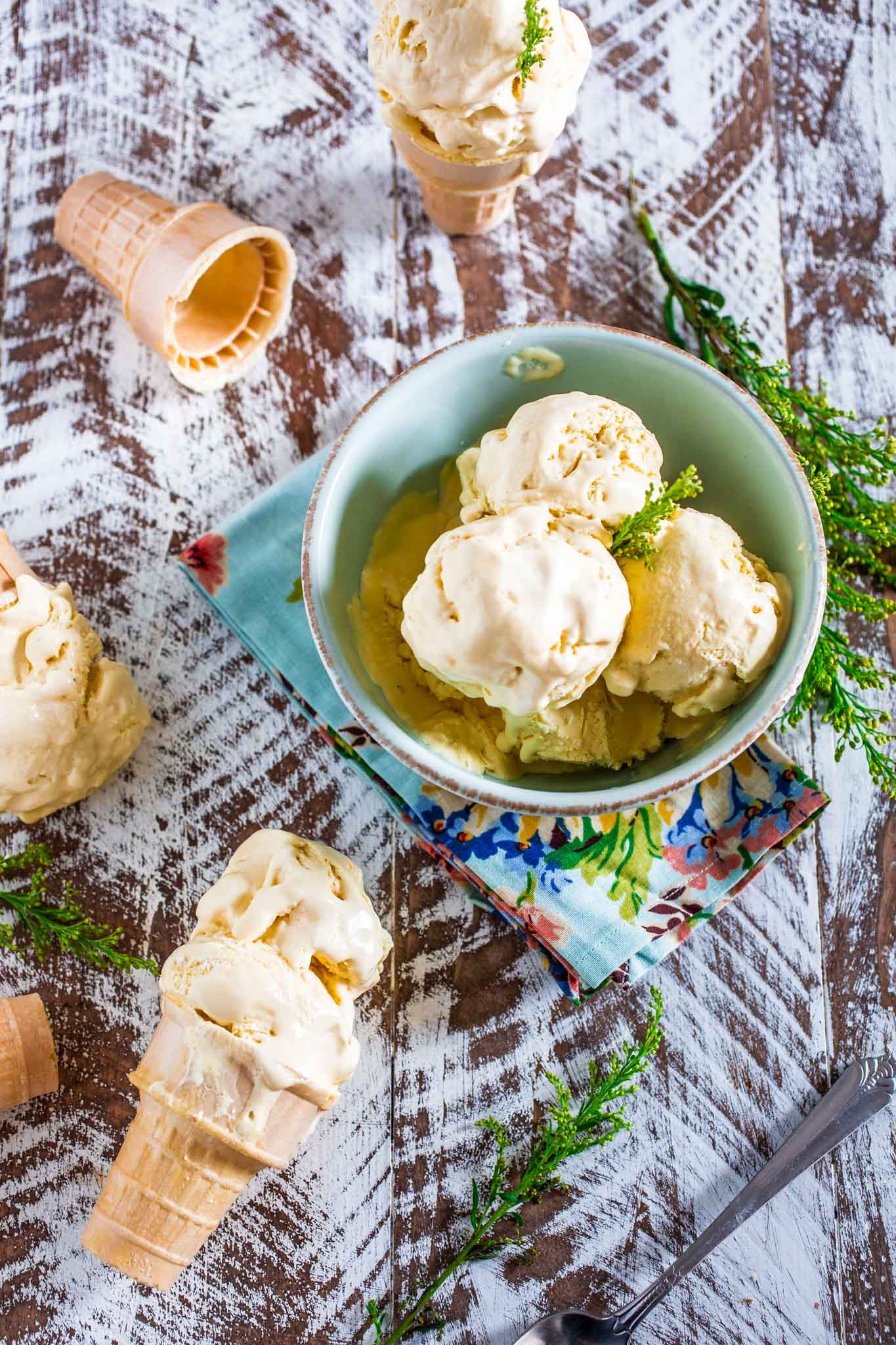 Passion Fruit Ice Cream | www.oliviascuisine.com | A no-churn ice cream recipe that is sweet, tart, creamy and oh so tropical! :) The perfect frozen treat for a hot summer day!