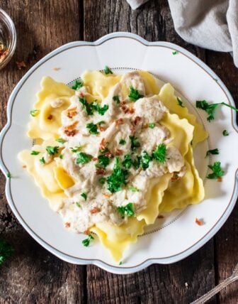 Ravioli in Creamy Truffle Sauce