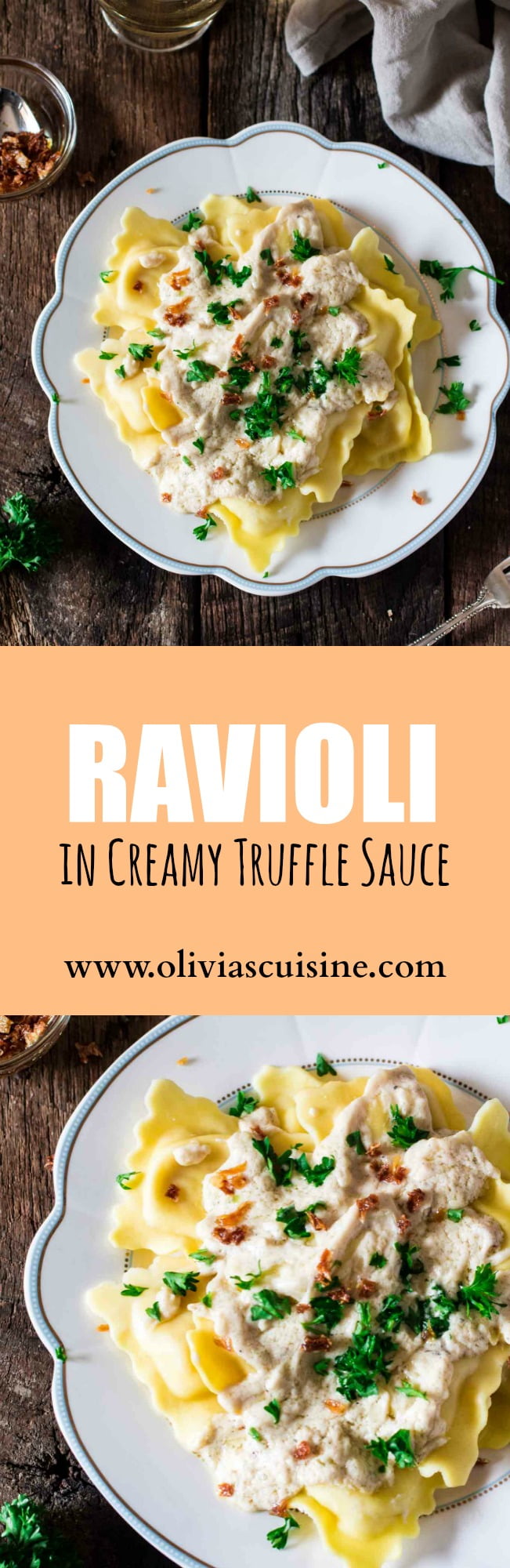 Ravioli in Creamy Truffle Sauce | www.oliviascuisine.com | A quick and easy recipe that is dairy free and can also be made vegan!