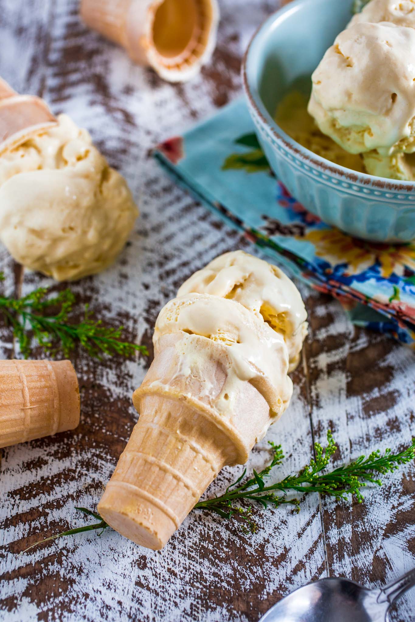 Passion Fruit Ice Cream | www.oliviascuisine.com | A no-churn ice cream recipe that is sweet, tart, creamy and oh so tropical! :) The perfect frozen treat for a hot summer day!