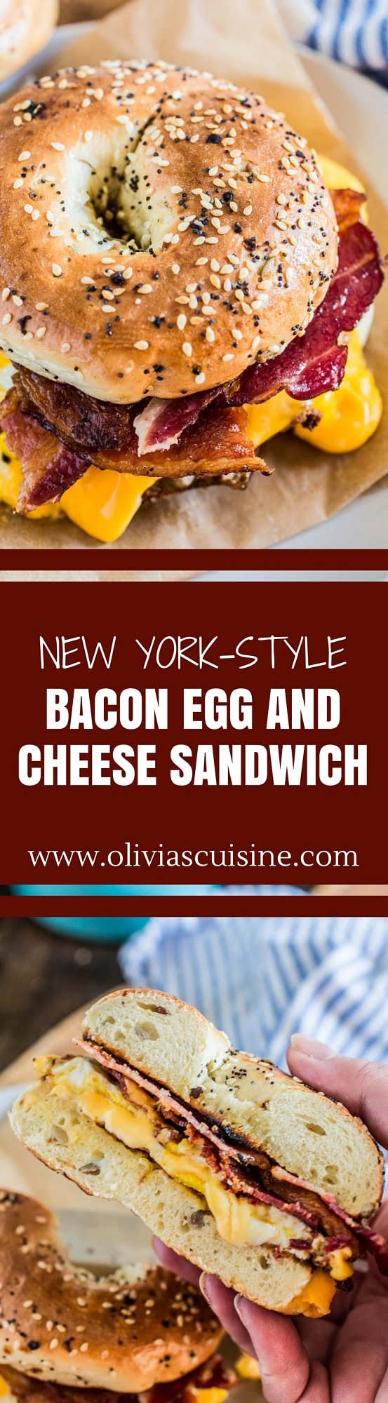 New York-Style Bacon Egg and Cheese Sandwich | www.oliviascuisine.com | The breakfast sandwich that conquered the Big Apple. No true New Yorker starts their day without a delicious and gooey B.E.C!