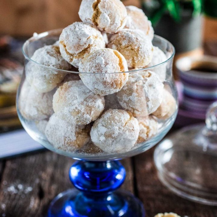 Amaretti Cookies | www.oliviascuisine.com | These chewy almond-flavored cookies are the most perfect accompaniment for a cup of coffee or Italian espresso. You might wanna double the batch, because they usually go very quickly!