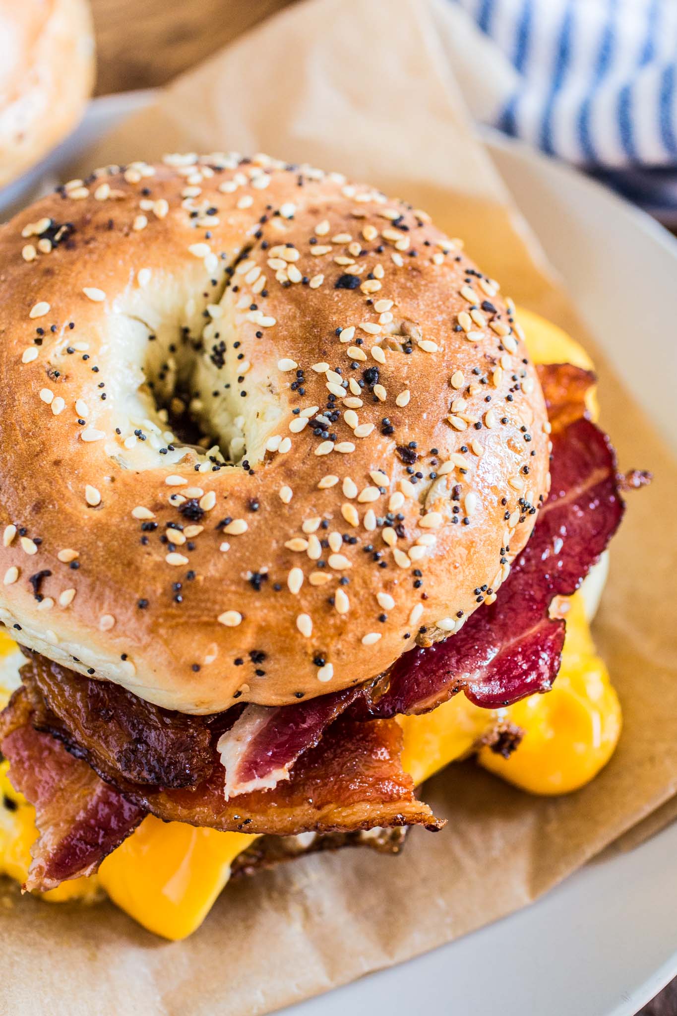 Sausage, Egg & Cheese Breakfast Bagel Sandwiches