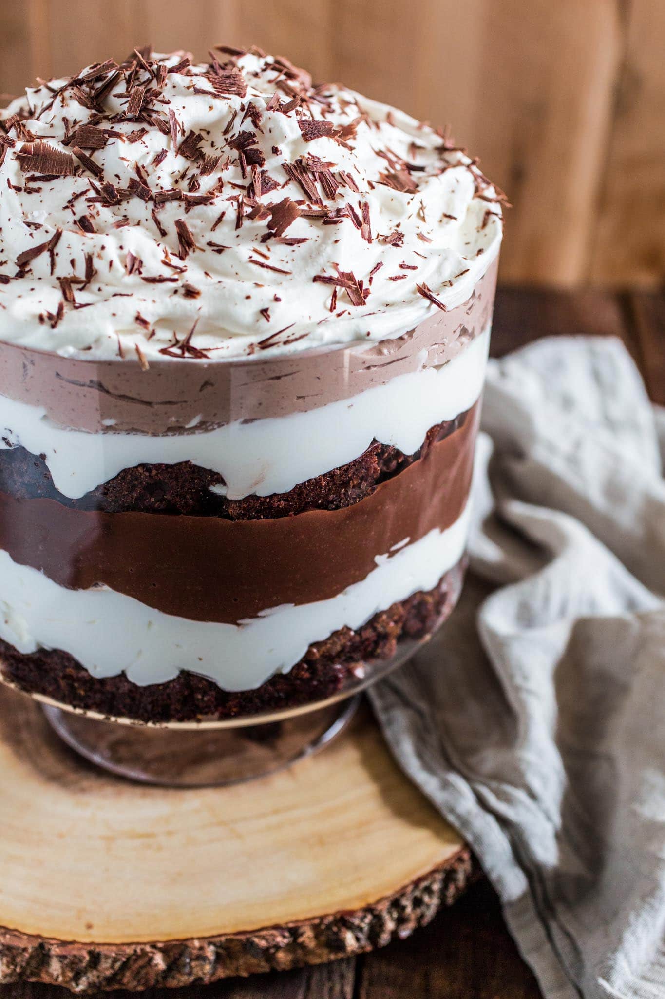 Brownie Trifle | www.oliviascuisine.com | An impressive, easy and rich dessert that feeds a crowd! All you have to do is layer brownies, whipped cream and chocolate pudding. What could be easier than that? :) #ad #mixinmoments