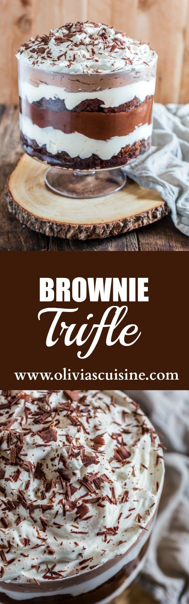 Brownie Trifle | www.oliviascuisine.com | An impressive, easy and rich dessert that feeds a crowd! All you have to do is layer brownies, whipped cream and chocolate pudding. What could be easier than that? :) #ad #mixinmoments