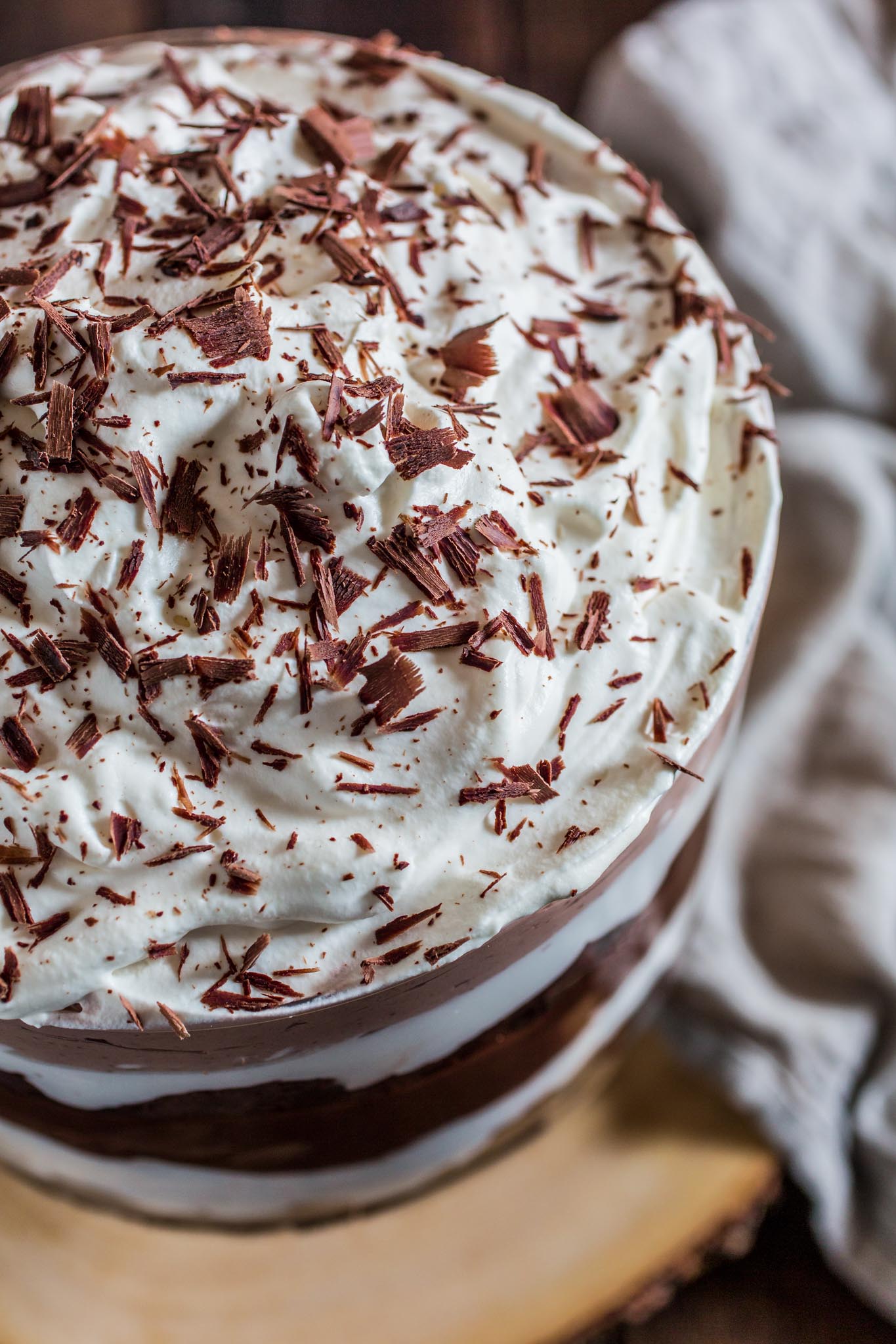 Brownie Trifle | www.oliviascuisine.com | An impressive, easy and rich dessert that feeds a crowd! All you have to do is layer brownies, whipped cream and chocolate pudding. What could be easier than that? :) #ad #mixinmoments