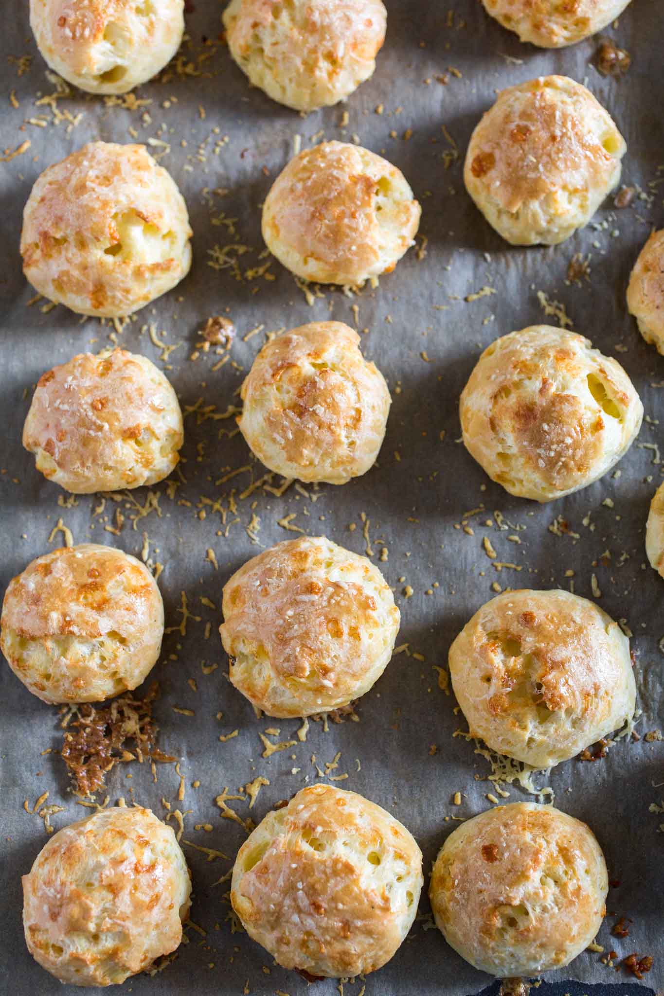 Gougeres (French Cheese Puffs) | www.oliviascuisine.com | A delicate savory hors d'oeuvre made with Gruyere cheese.