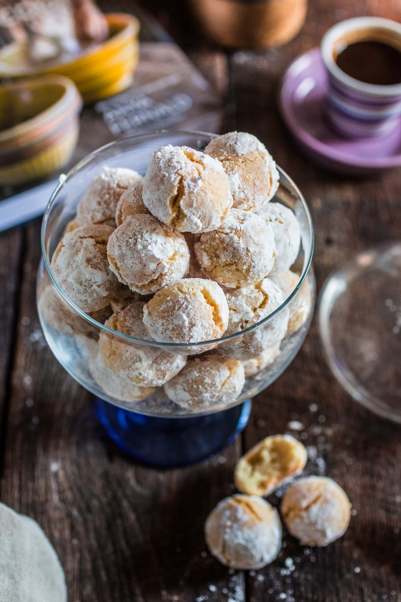 Amaretti Cookies | www.oliviascuisine.com | These chewy almond-flavored cookies are the most perfect accompaniment for a cup of coffee or Italian espresso. You might wanna double the batch, because they usually go very quickly!