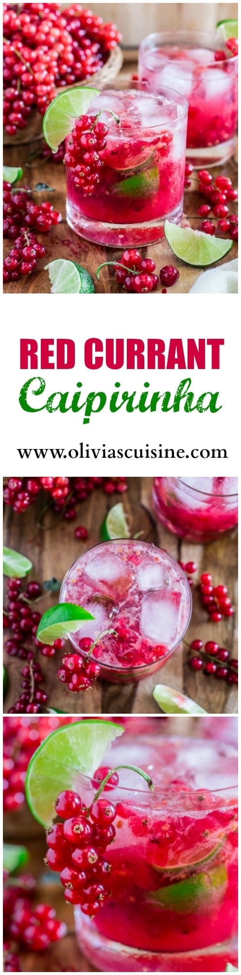 Red Currant Caipirinha | www.oliviascuisine.com | This red currant twist on a classic lime Caipirinha might be my new favorite summertime cocktail! Sour, sweet and as strong as you can take it. There's really no better way to beat the heat! (Sponsored by HBF International.)