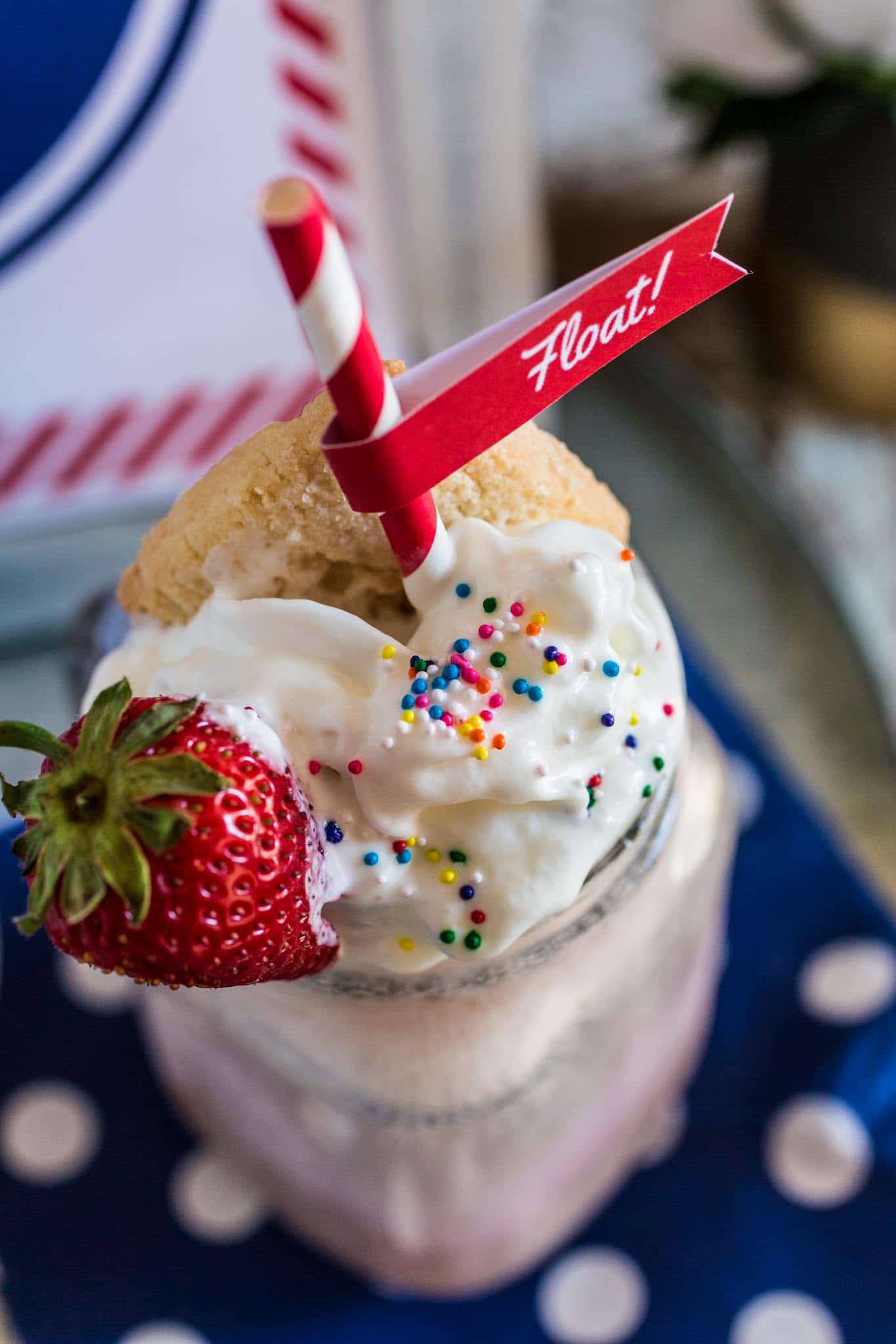 Ice Cream Float Bar | www.oliviascuisine.com | How fun would it be to set up a retro Ice Cream Float Bar at your next party? Not only is it entertaining for the kiddos, but the grown ups will love to relive their childhoods!