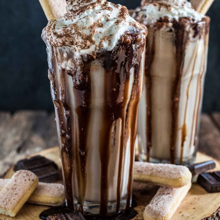 Tiramisu Milkshake | www.oliviascuisine.com | This EPIC milkshake, inspired by the classic Italian tiramisu, is rich, creamy and oh so delicious. It will definitely blow your mind!